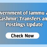 government of jammu and kashmir transfers and postings update